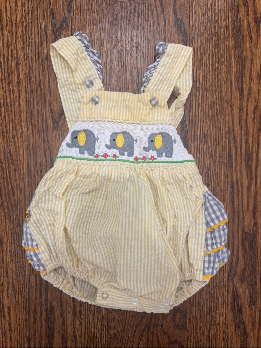 Cactus Yellow and White Striped Baby Romper